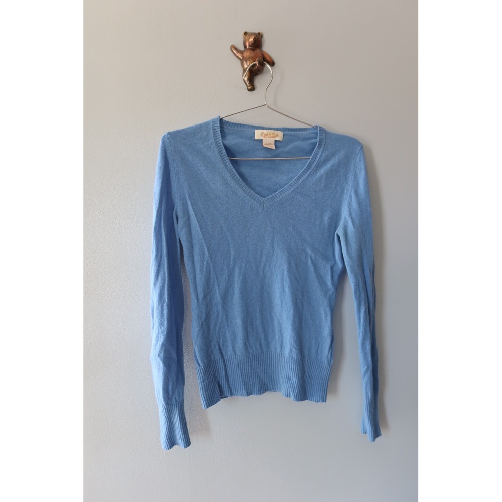 Peck & Peck Women's S 2-Ply 100% Cashmere‎ Blue Pullover